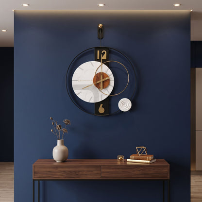 Relife Metal Wall Clock Antique Decorative Size- 50X70 cm | Black Ring Gold