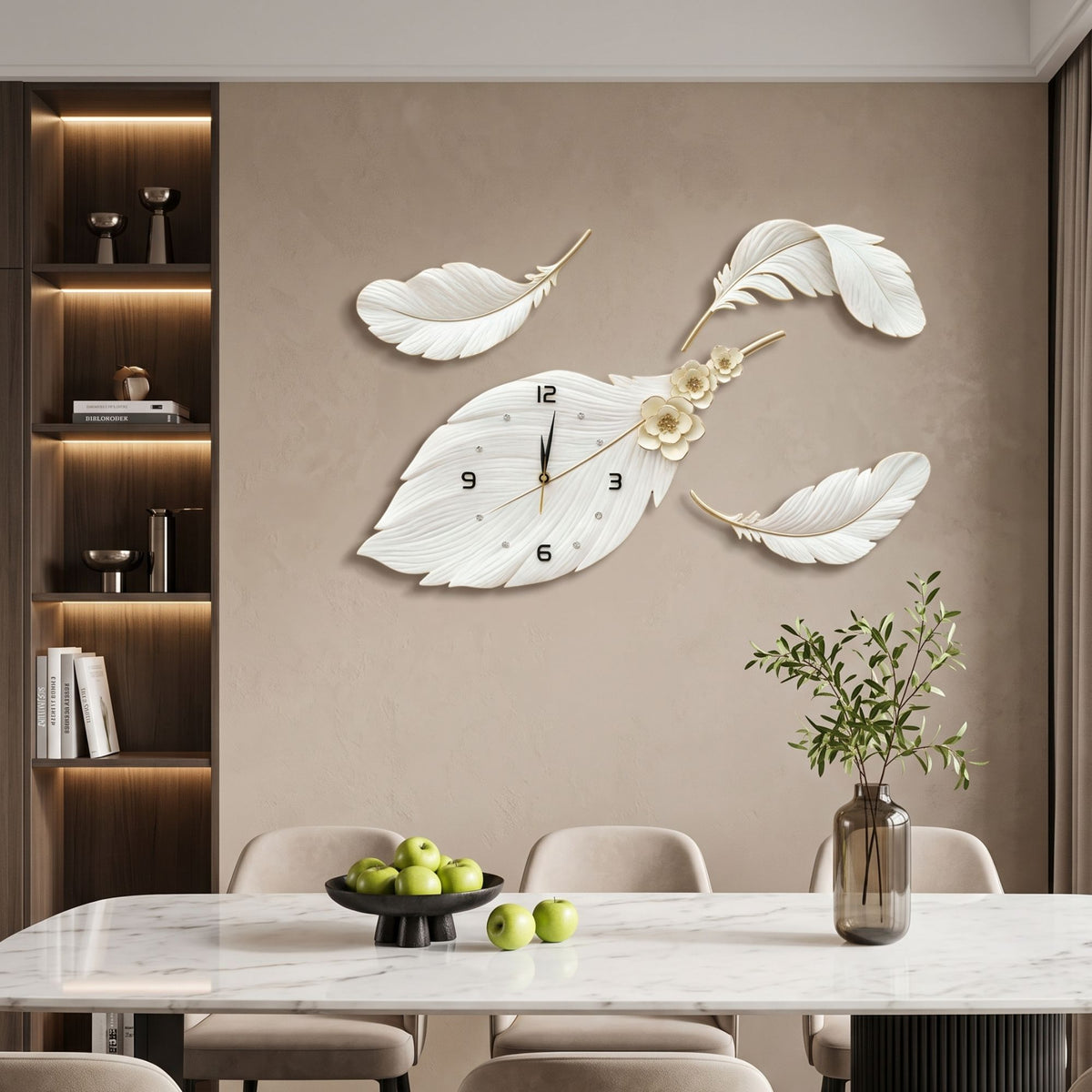 Relife Metal Wall Clock Antique Decorative Size- 80X33X43 cm | Feather