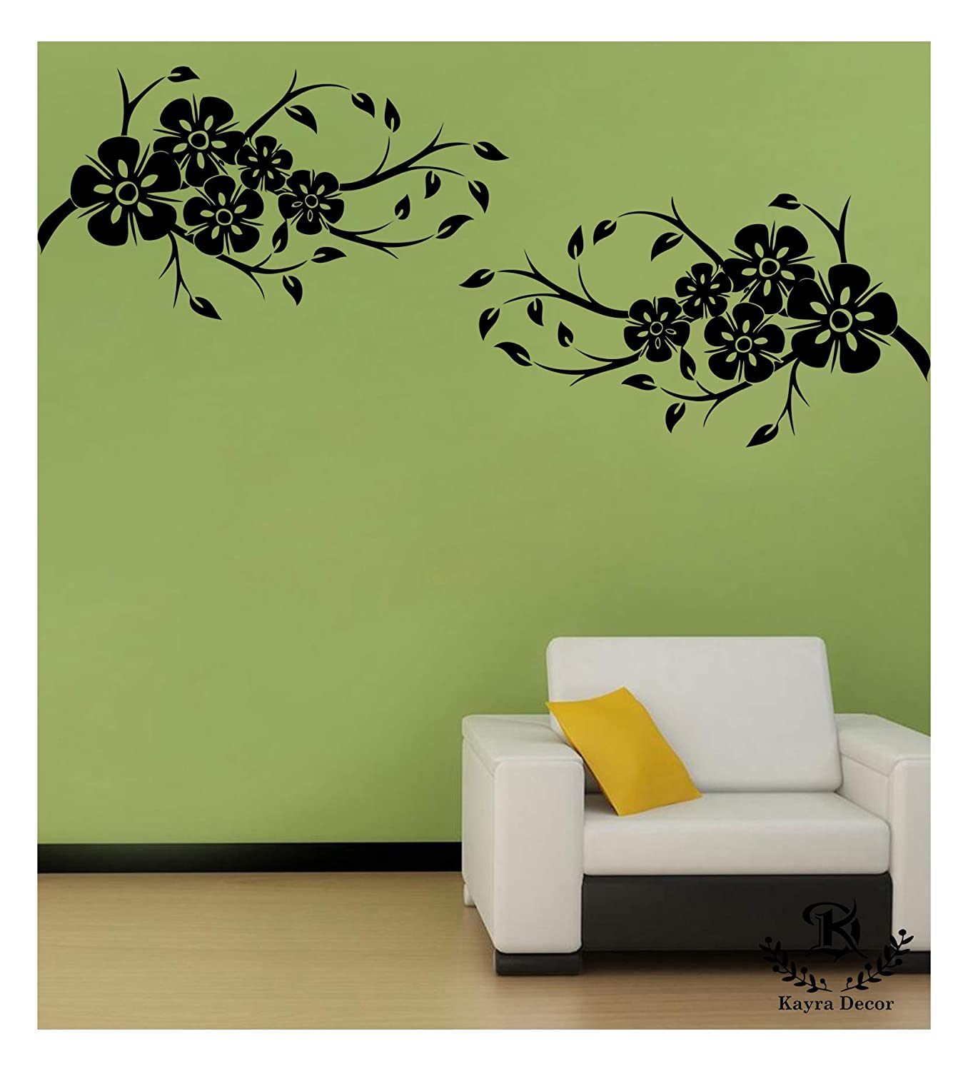 Swirl Floral Wall Design Stencil (KHS381)