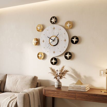 Relife Metal Wall Clock Antique Decorative Size- 60X60 cm | Moon Star