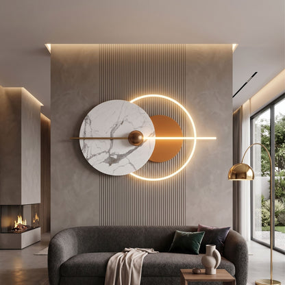 Metal Wall Art with LED - Size 150X70cm -Brown