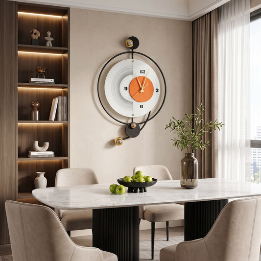 Relife Metal Wall Clock Antique Decorative | Black Ring
