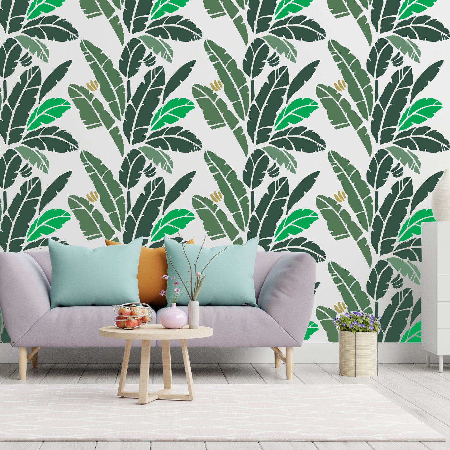 Perfect Palm Leaves Stencils for Wall Painting