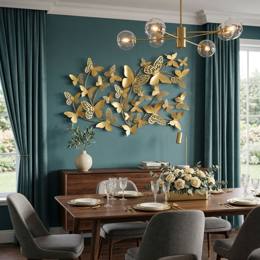Metal Wall Art - Size 92.7X50 cm| Butterfly