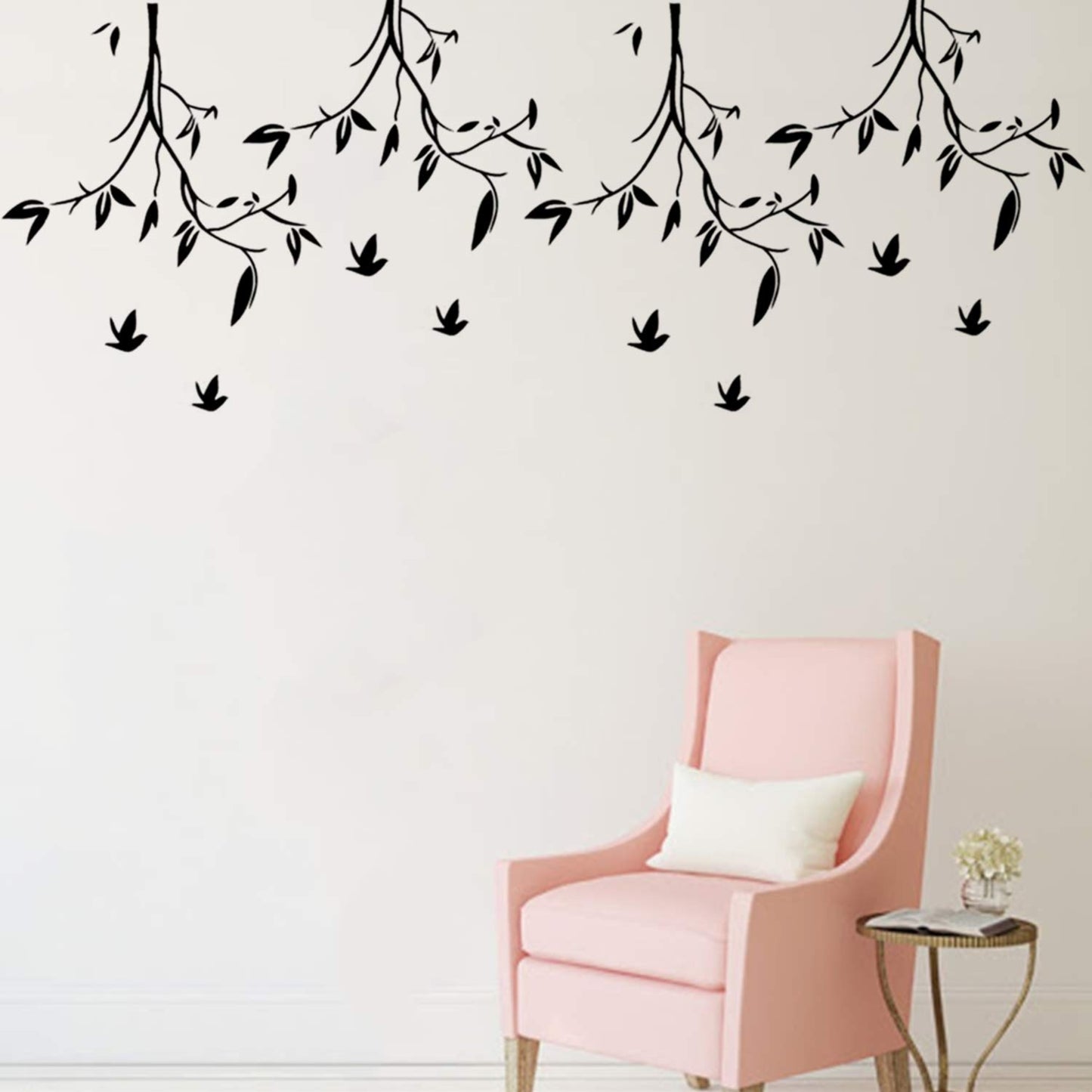 Floral Plant Wall Design Stencil (KHSNT170) Size-40x60 cm