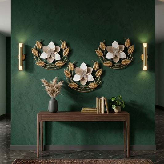 Metal Wall Art - Size 56.5X54X55 cm| Three Flower