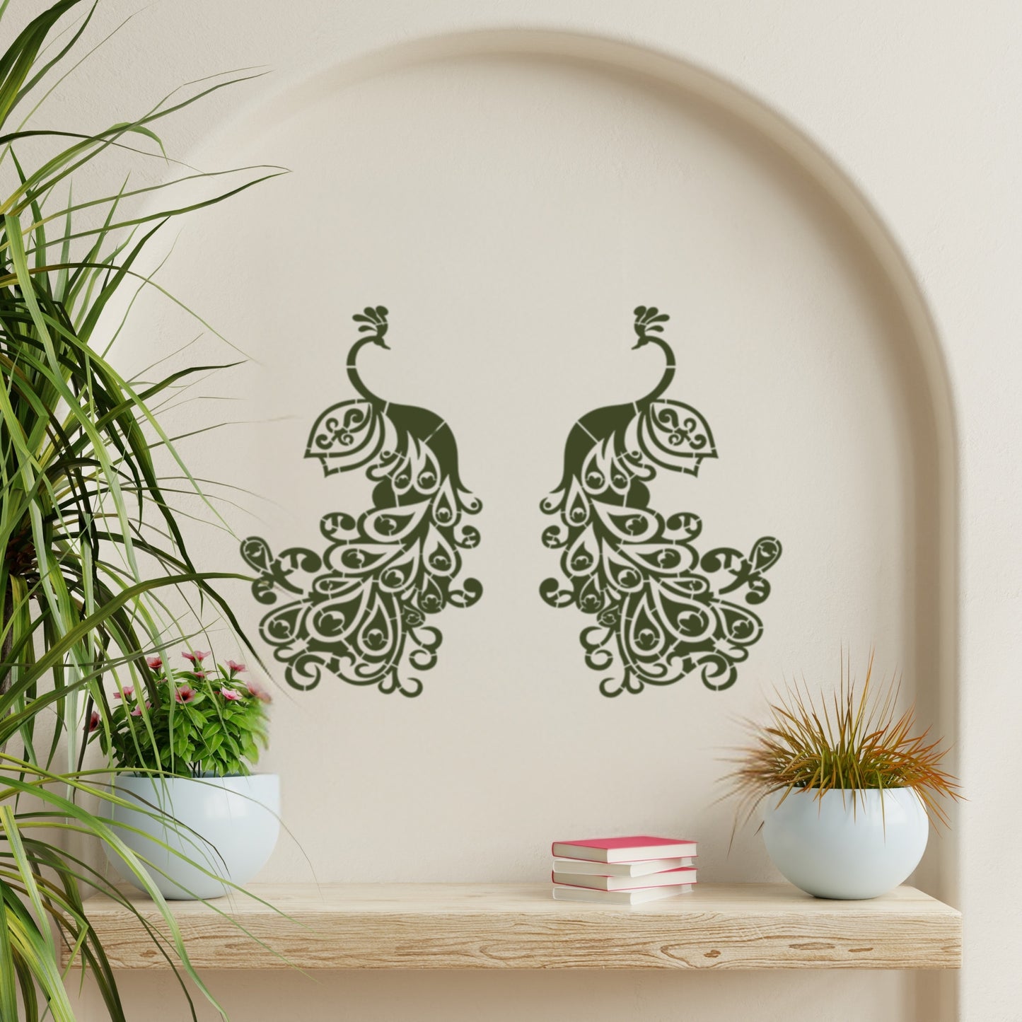 Peacock Wall Design Stencil (KHS357) Size- 40x60 cm