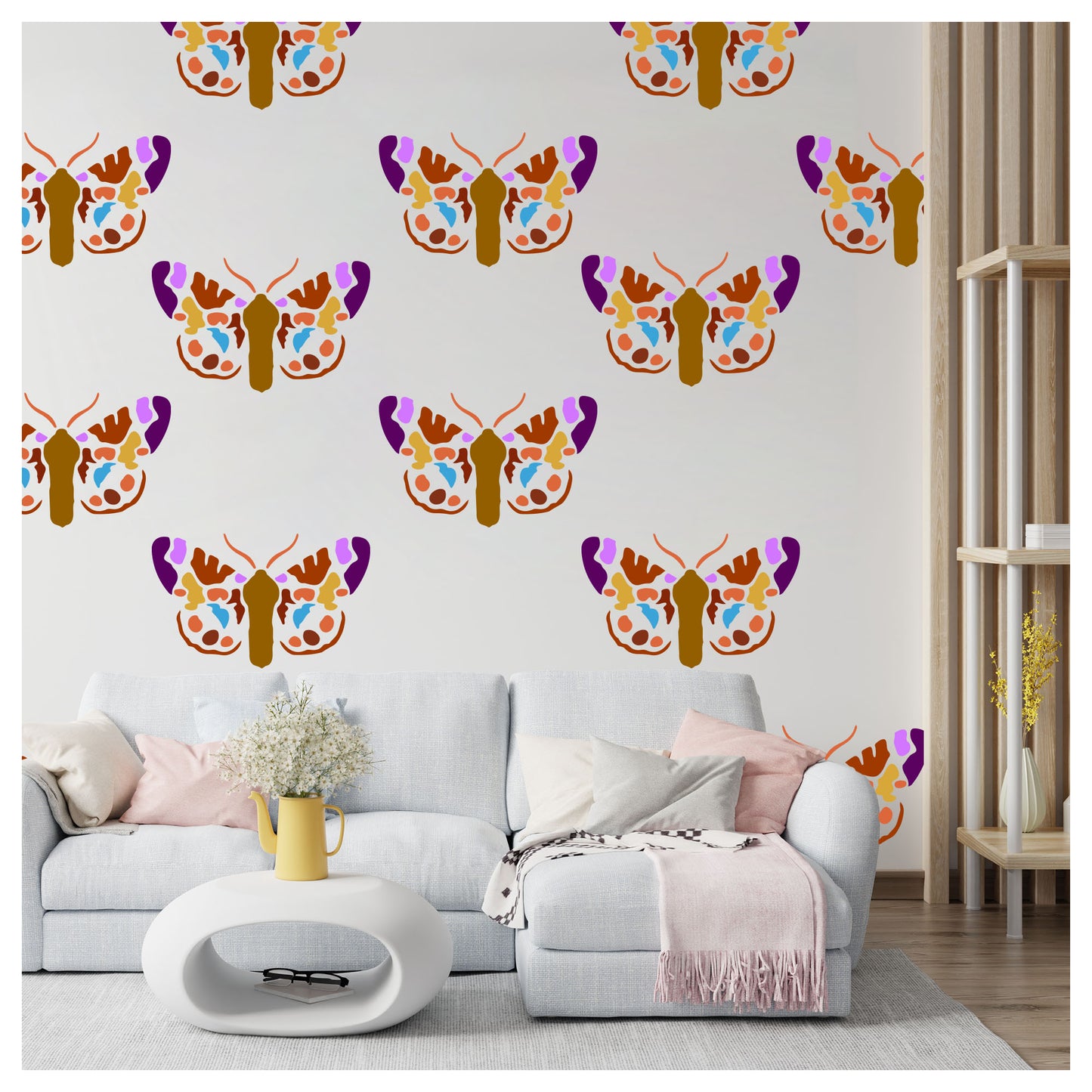 Wildlife Moth Design Stencil for Wall Painting (KDMD1505)