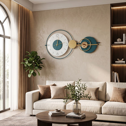 Relife Metal Wall Clock Antique Decorative Size- 38X70 cm | Skyblue