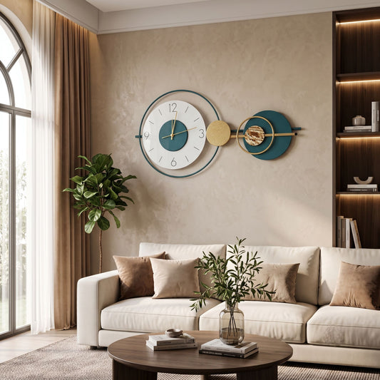 Relife Metal Wall Clock Antique Decorative Size- 38X70 cm | Skyblue