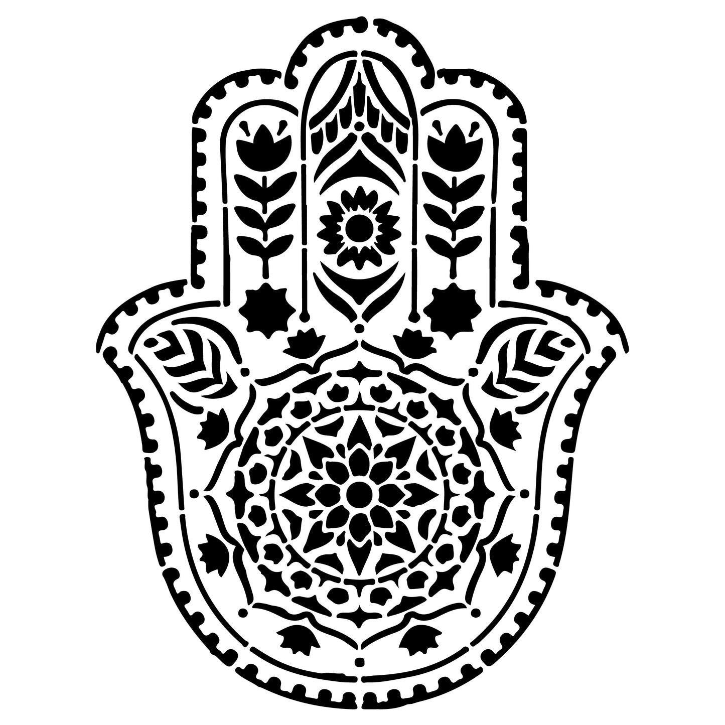 Hamsa Mandala Design Stencil for Wall Painting (KDMD1489)