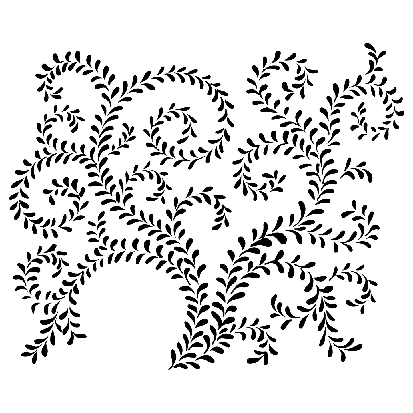 Leafy Elegance Design Stencil for Wall Painting (KDMD1472)