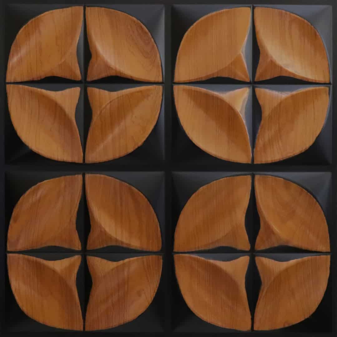 Antique Teak Wood Flower Design PVC Ceiling Panel