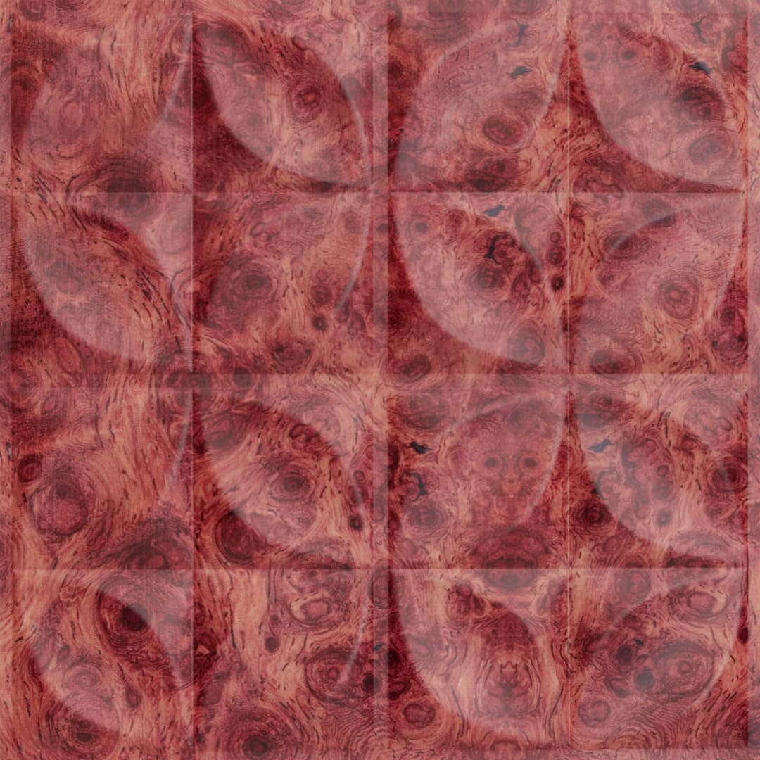 Brown Vineer Flower Design PVC Ceiling Panel