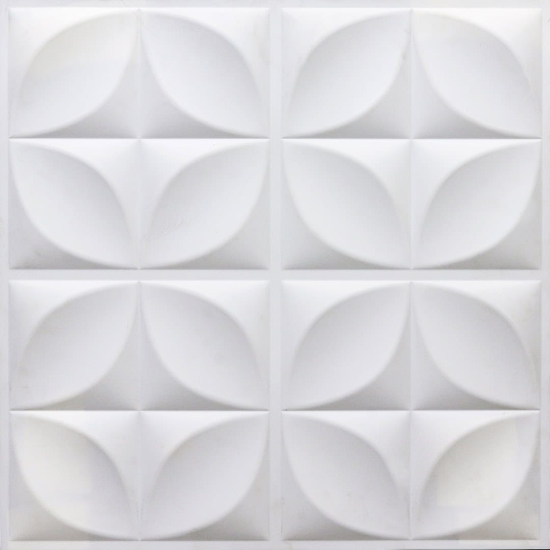 White Matt Flower Design PVC Ceiling Panel 