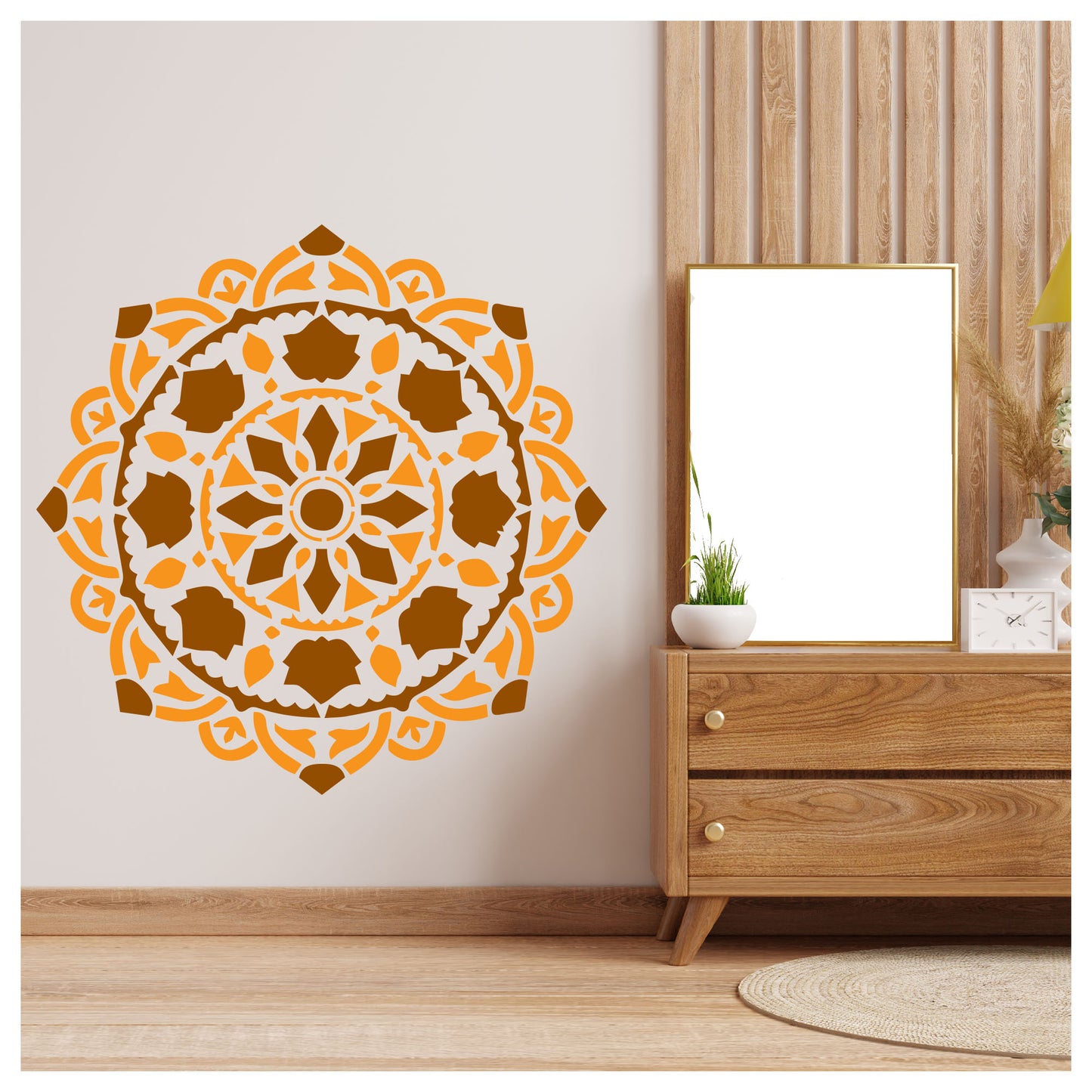 Herbage Mandala Design Stencil for Wall Painting (KDMD1469)