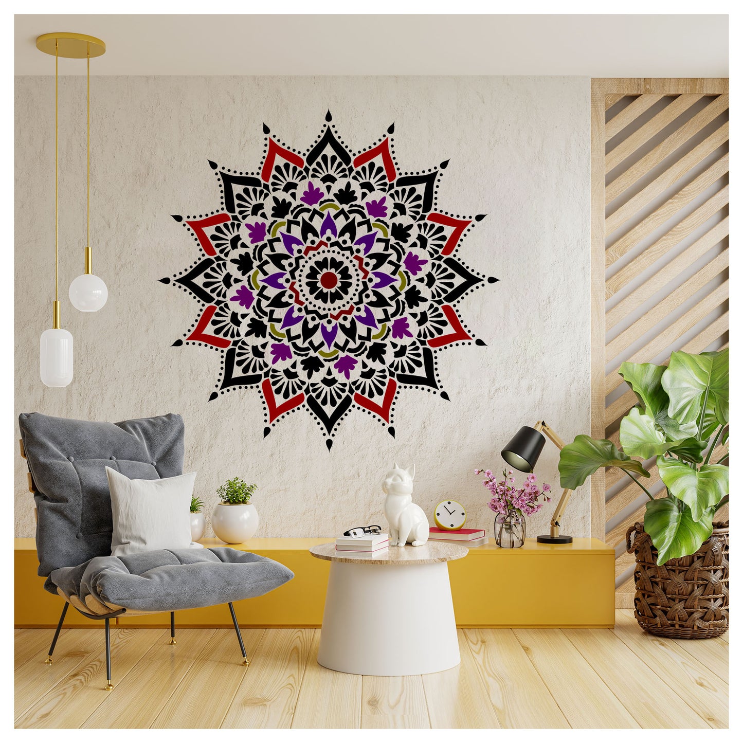 Mandalight Mandala Design Stencil for Wall Painting (KDMD1475)