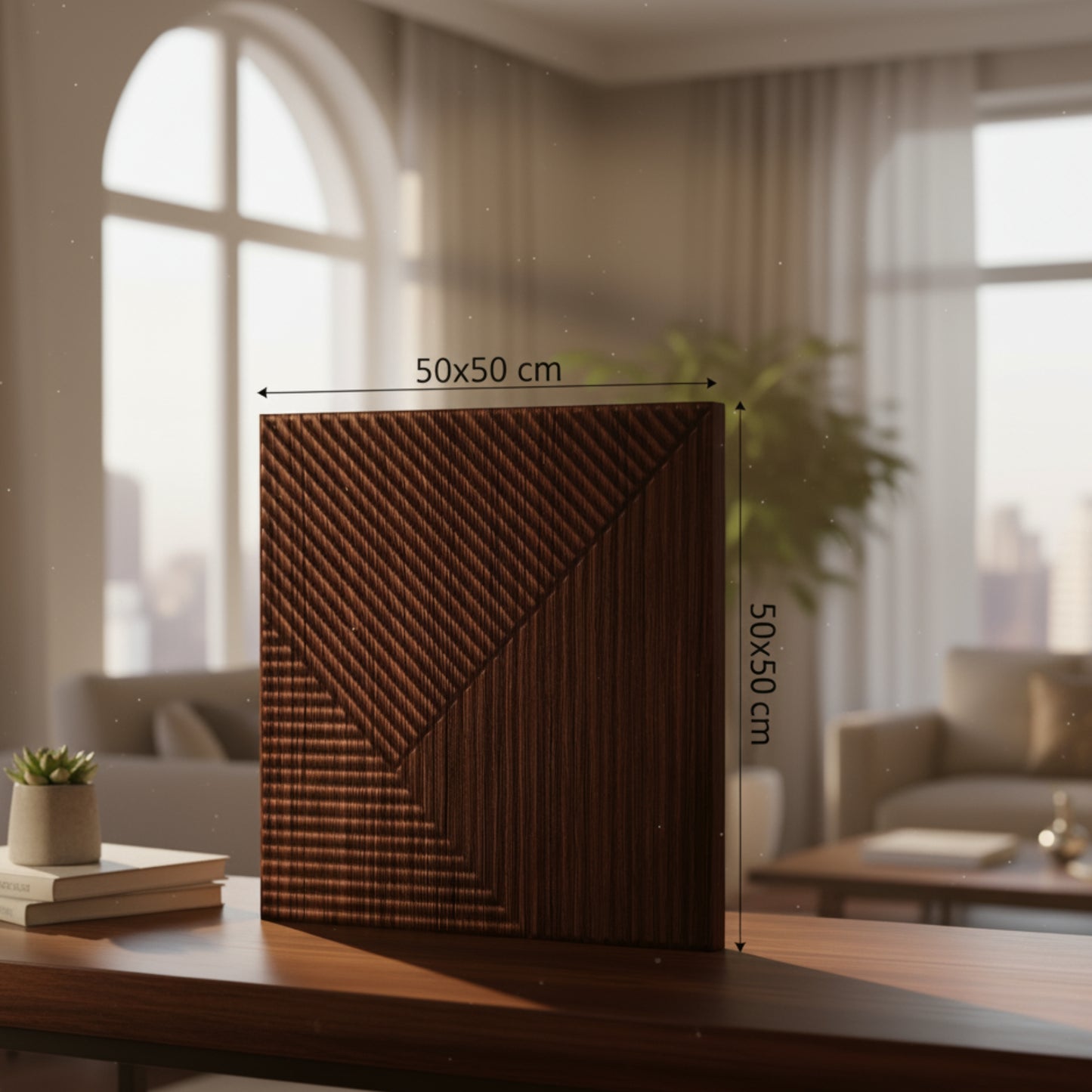 Walnut Wood 3D Wall Panels Stripe Design