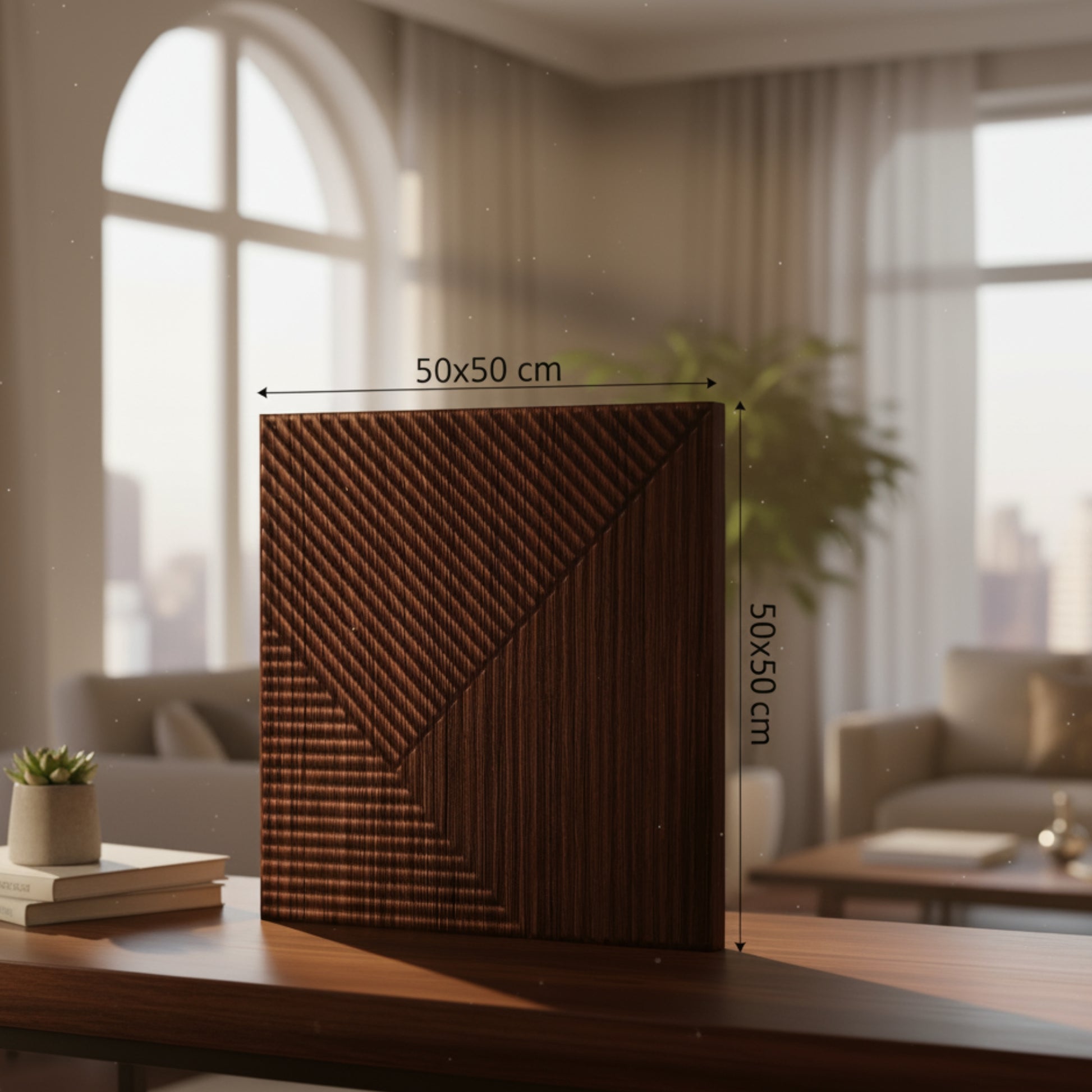 Walnut Wood 3D Wall Panels Stripe Design