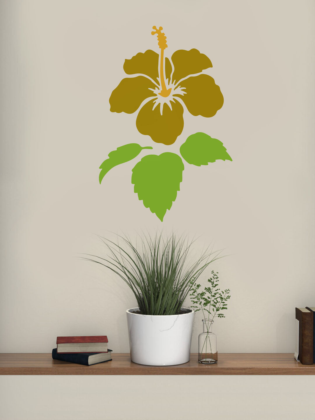 Kayra Decor Hibicus Flower Design Stencil for Wall Painting (KDMD1430-2424)