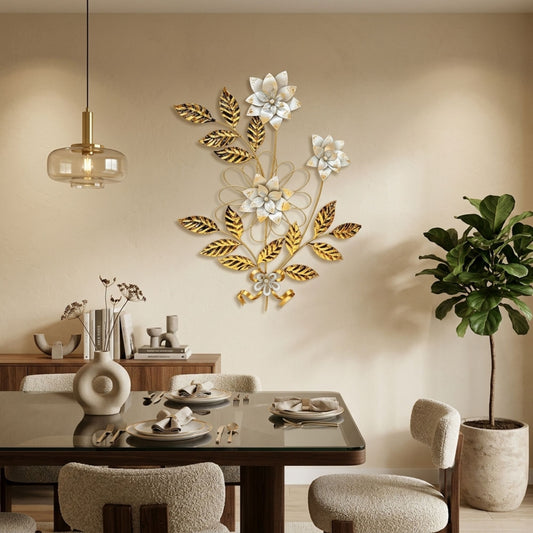 Metal Wall Art - Size 116X8X80 cm| Flower Leaf