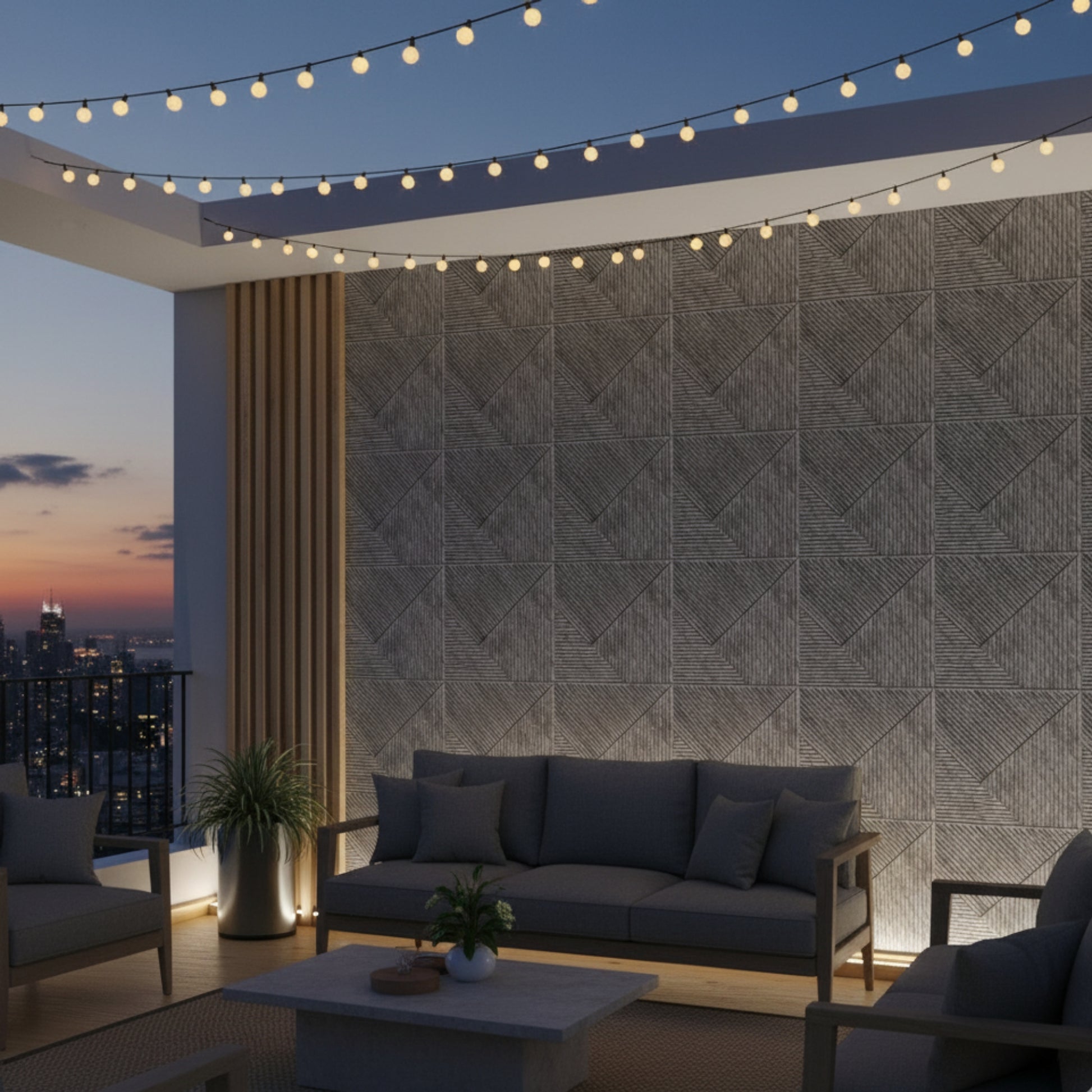 White Marble 3D Wall Panels Stripe Design