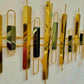 Metal Wall Art Sculpture Wall Hanging -Abstract Golden Stripes