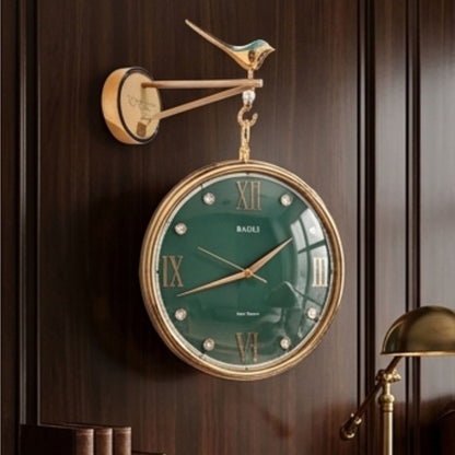 Classic Wall Clock Decorative Size-30 cm | Green Bird Art