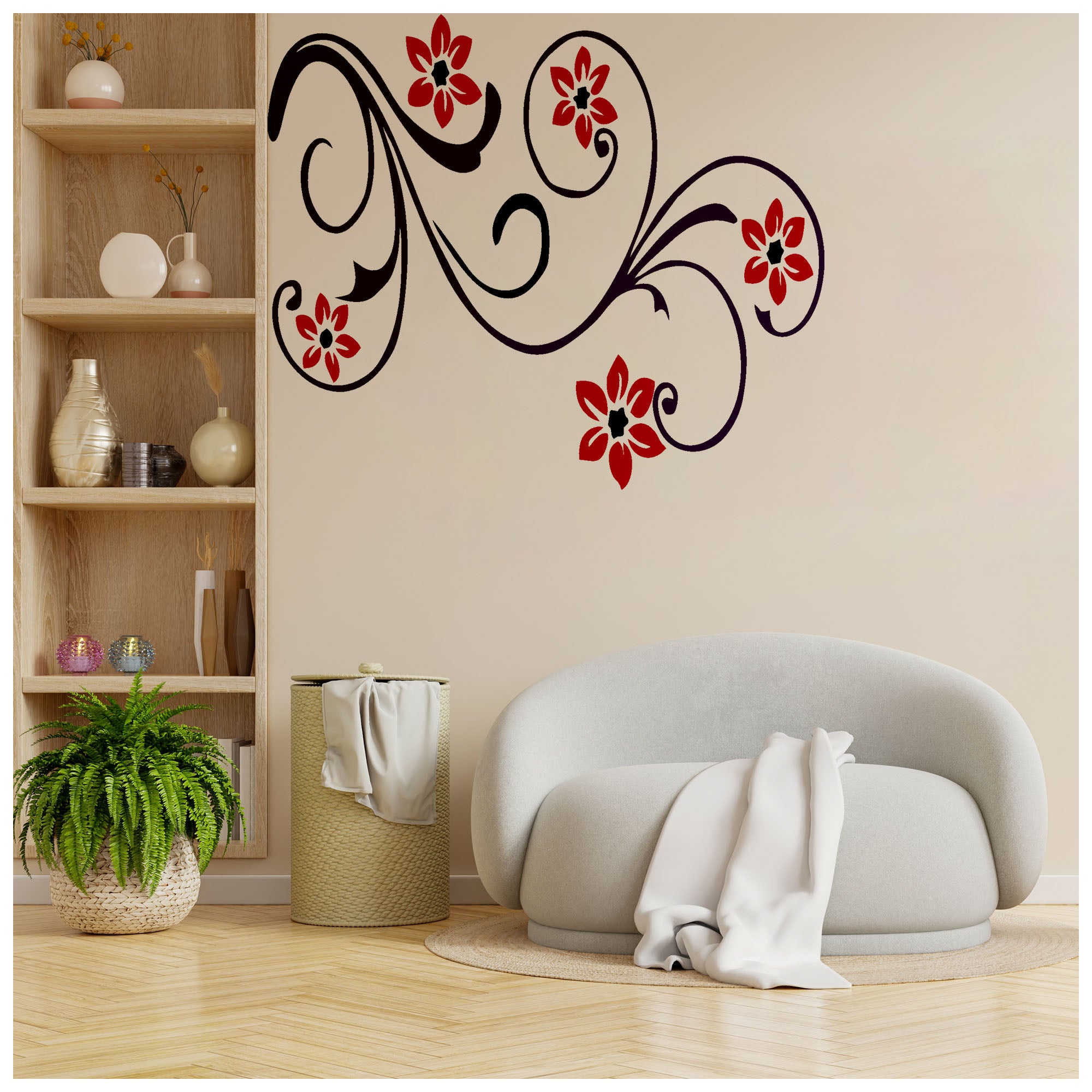 Flower wall deals painting designs