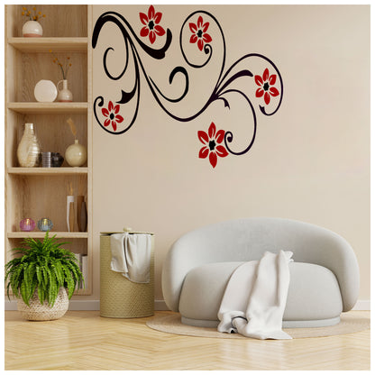 large flower wall stencil