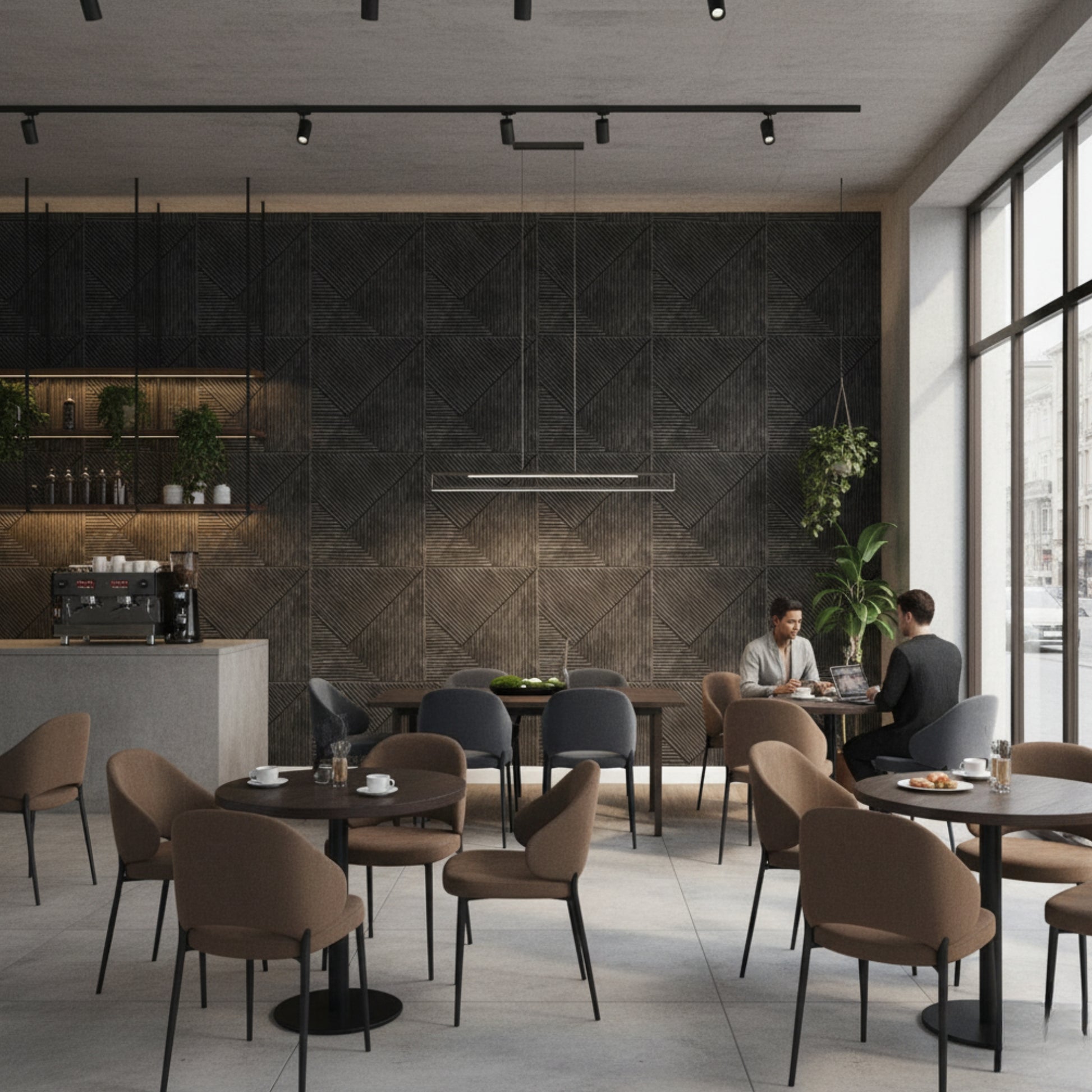 Nexa Gray 3D Wall Panels Stripe Design