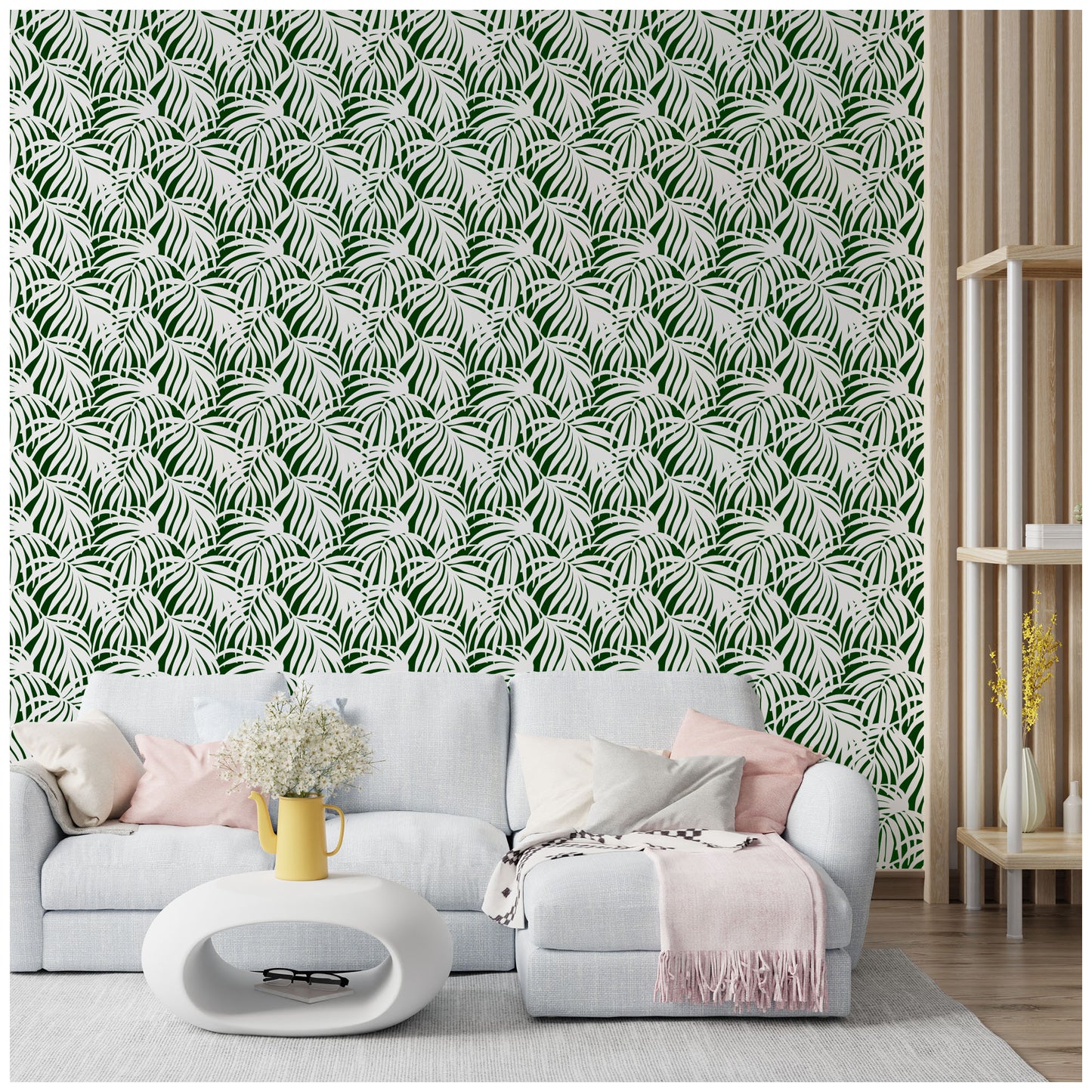 Island Palms Design Stencil for Wall Painting (KDMD1471)