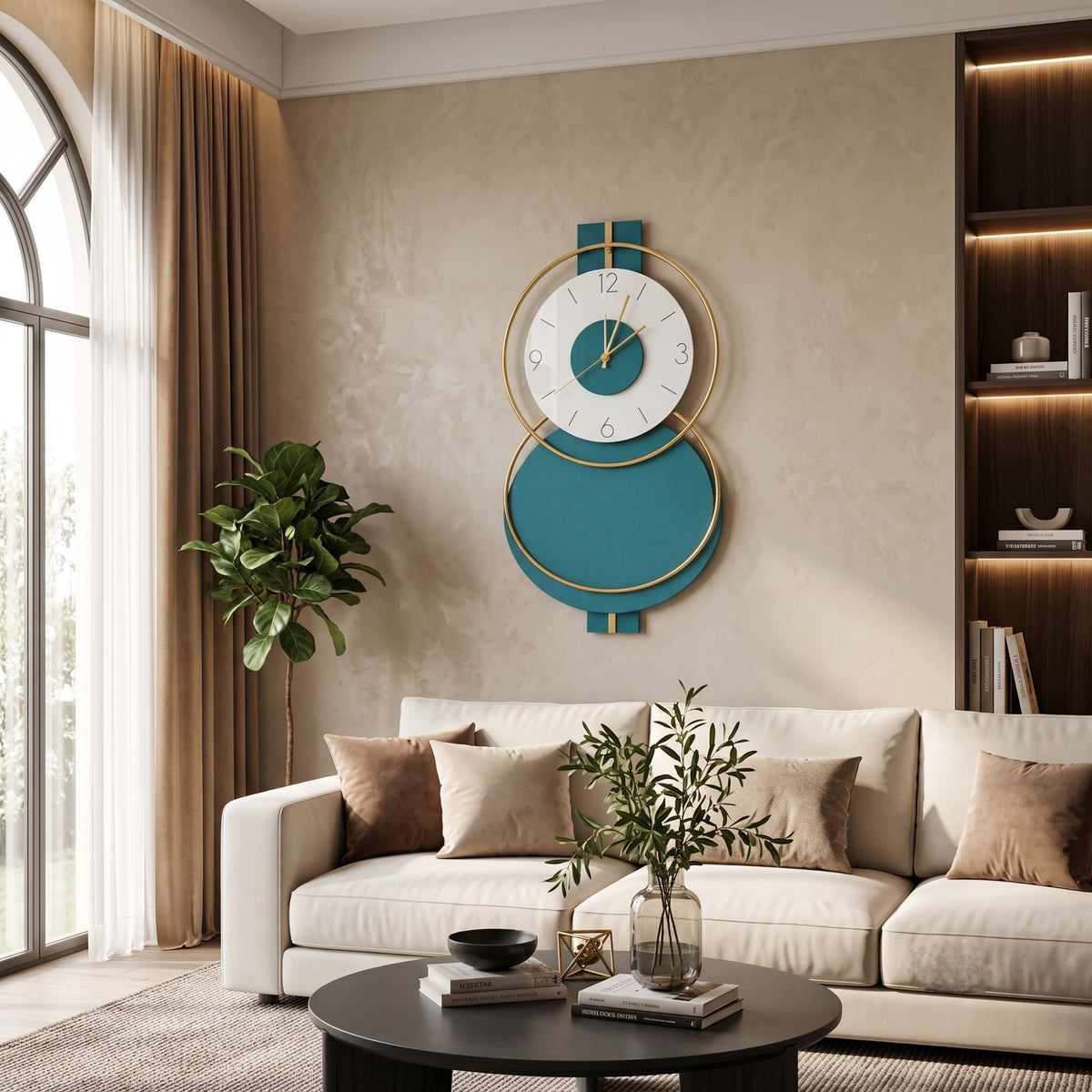 Relife Metal Wall Clock Antique Decorative | Sky Blue Ring