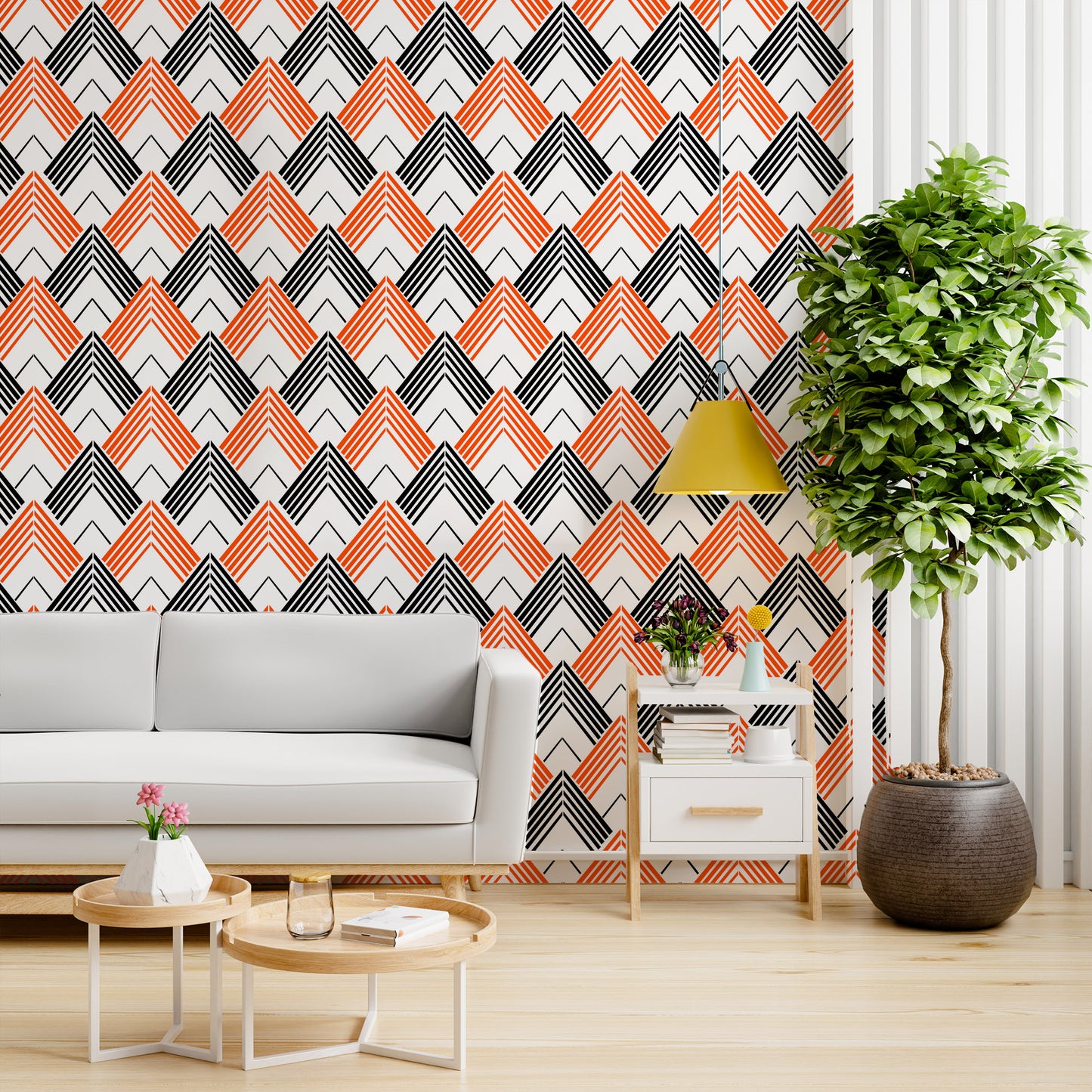 Pyramid Pattern Design Stencil for Wall Painting (KDMD1458)
