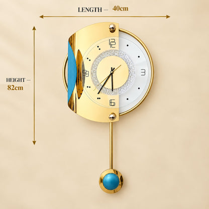 Relife Metal Wall Clock Antique Decorative Size- 82X40X1 cm | Curved Circle