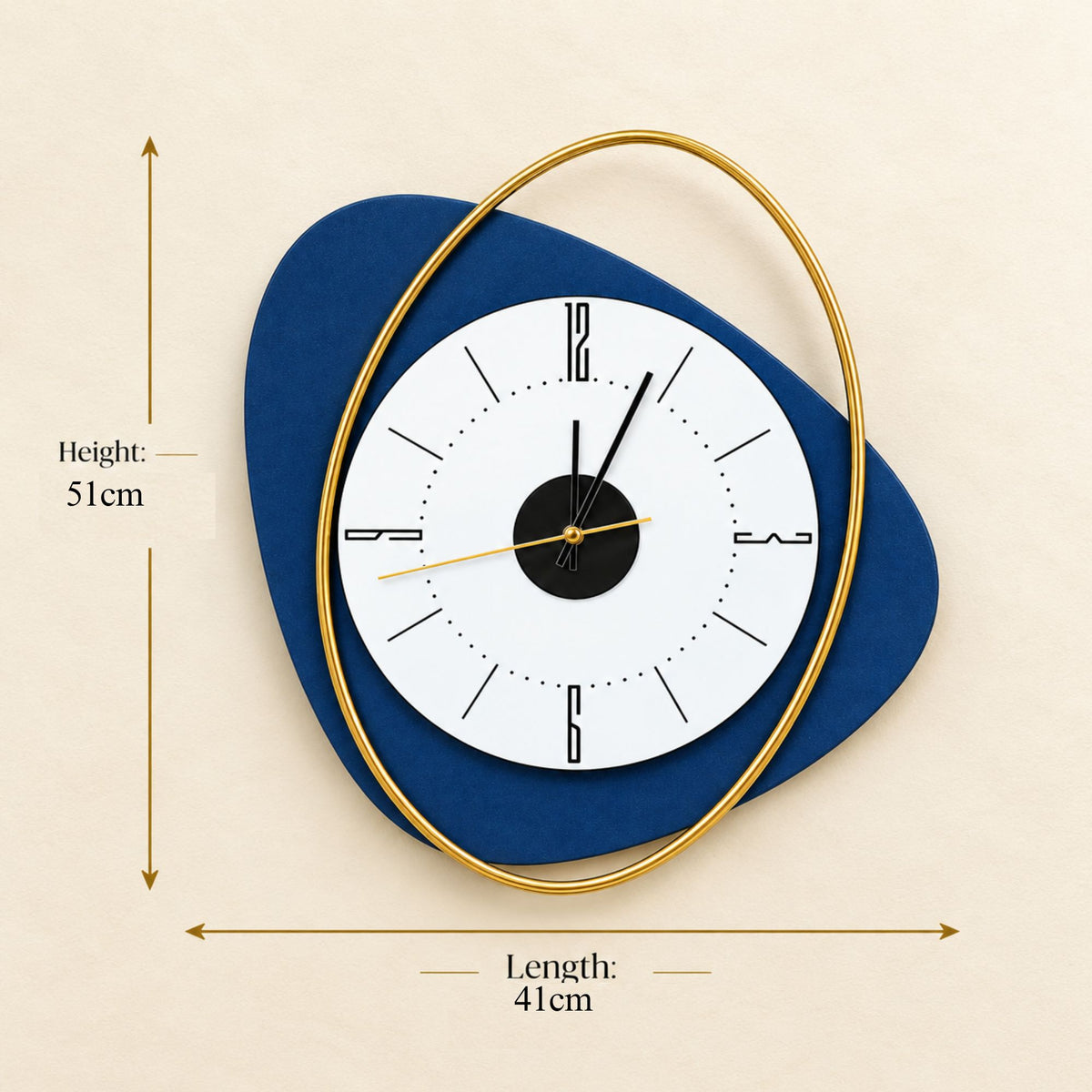 Relife Metal Wall Clock Antique Decorative Size- 51X41 cm | Curve triangle