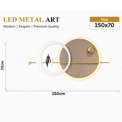 Metal Wall Art with LED - Size 150X70cm -Couple Art