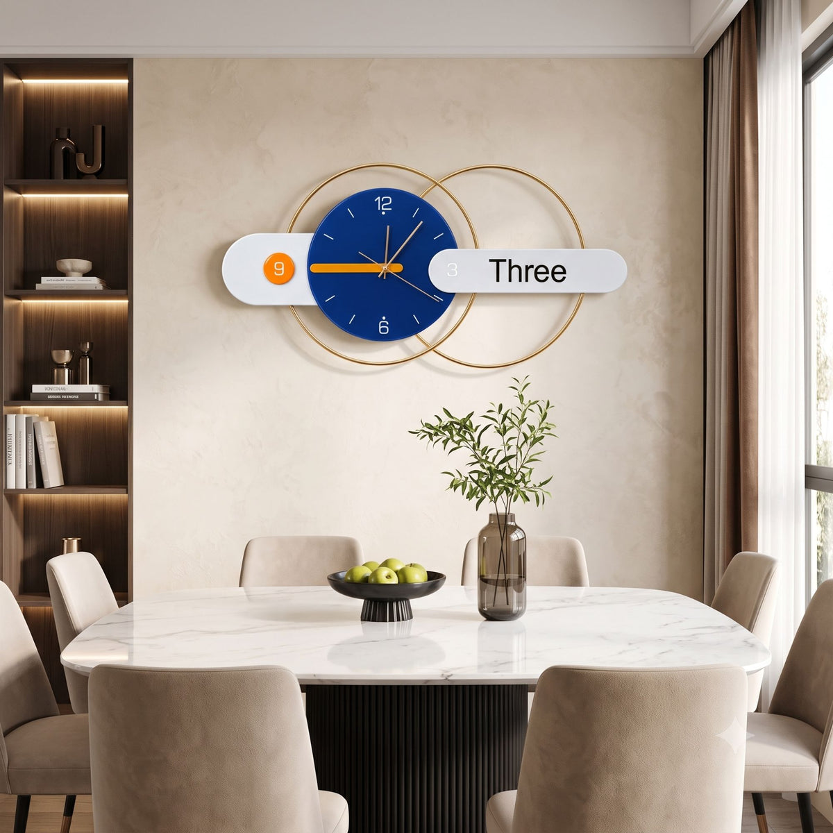 Relife Metal Wall Clock Antique Decorative | Blue Three