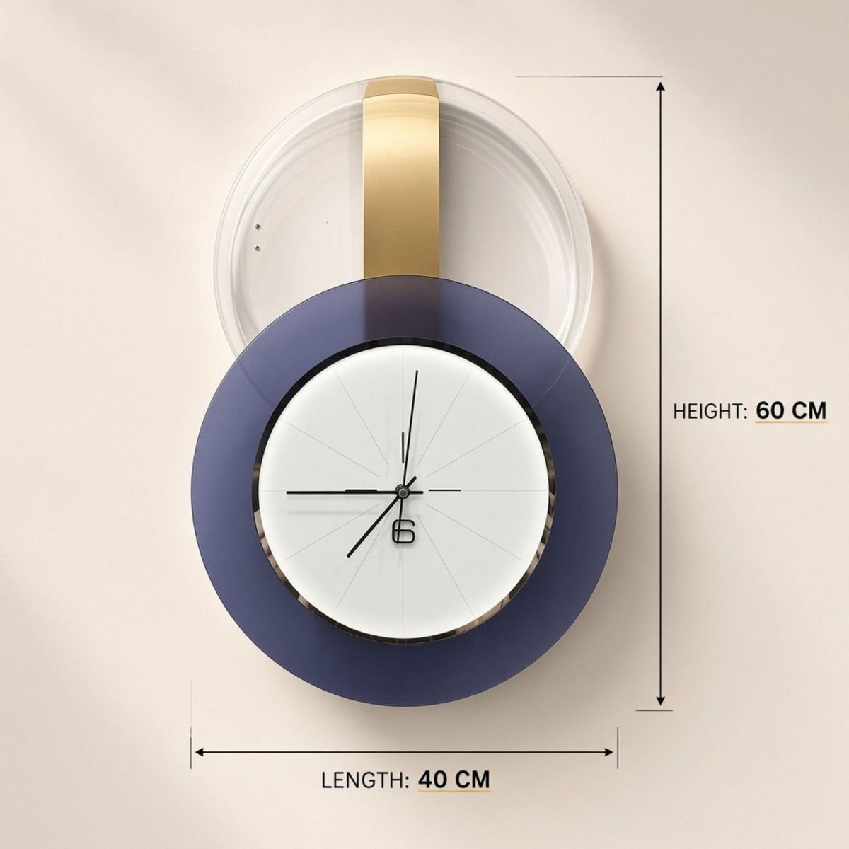 Relife Metal Wall Clock Antique Decorative Size- 60X40X6 cm | Purple
