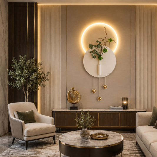Metal Wall Art with LED - Size 150X60cm -Eucalyptus Plant Art