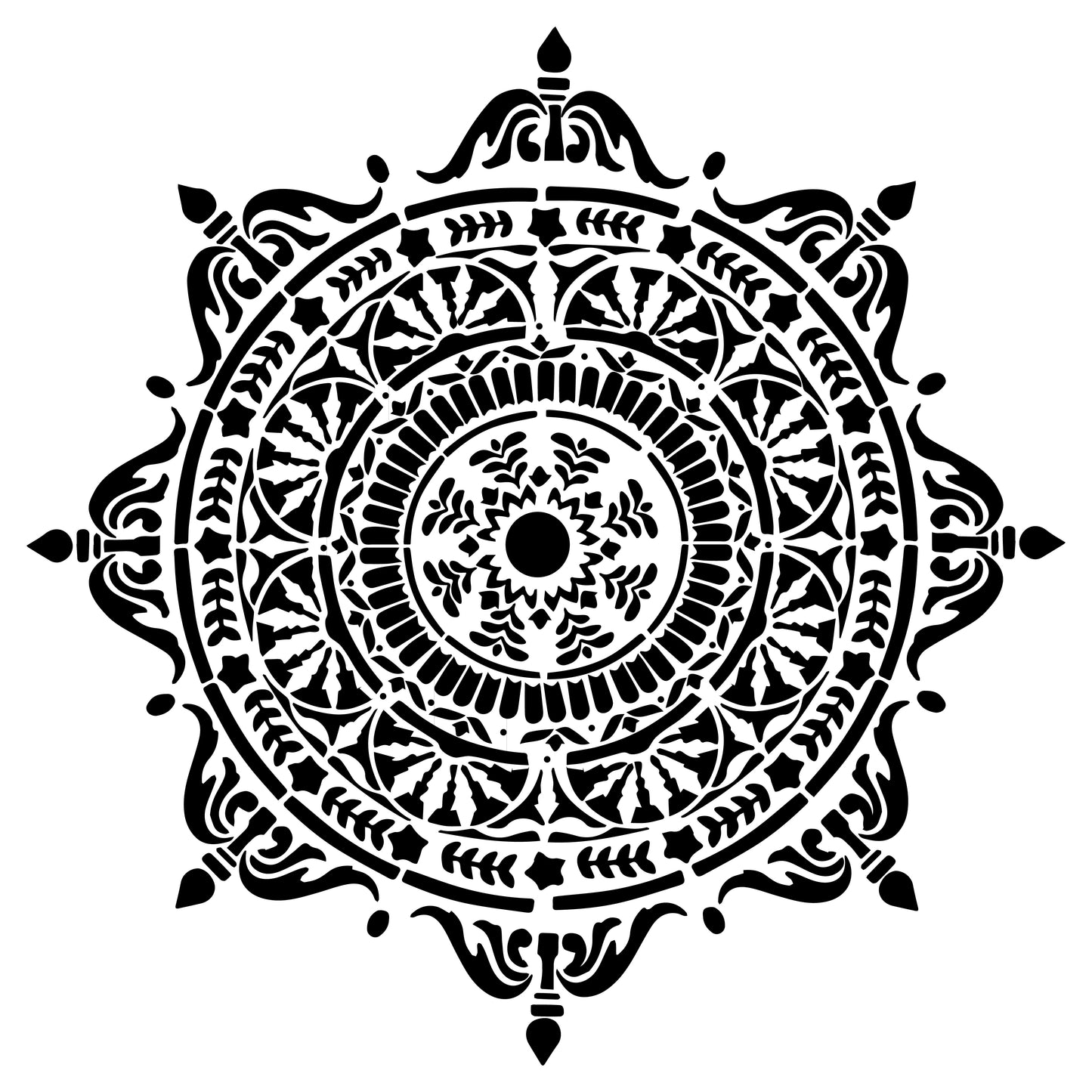 Elegant Medallion Mandala Design Stencil for Wall Painting (KDMD1486)