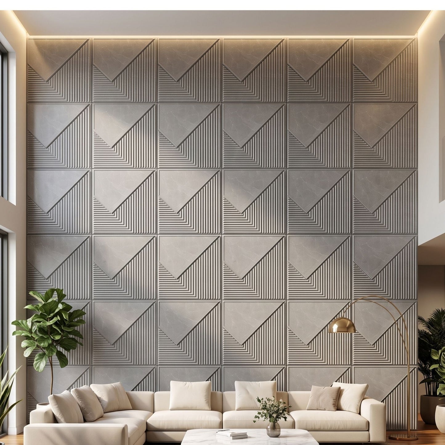 3D Wall Panels for Home Decor PVC Plaina Design 50X50 cm