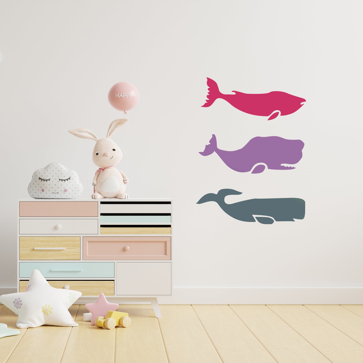 Willy Whale Design Stencil for Wall Painting (KDMD1446)
