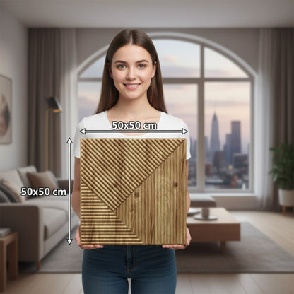 Beech Wood 3D Wall Panels Stripe Design