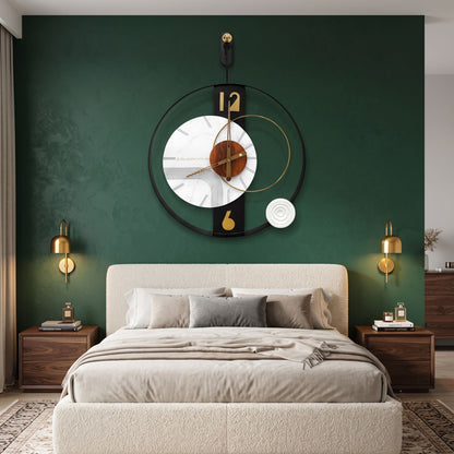 Relife Metal Wall Clock Antique Decorative Size- 50X70 cm | Black Ring Gold