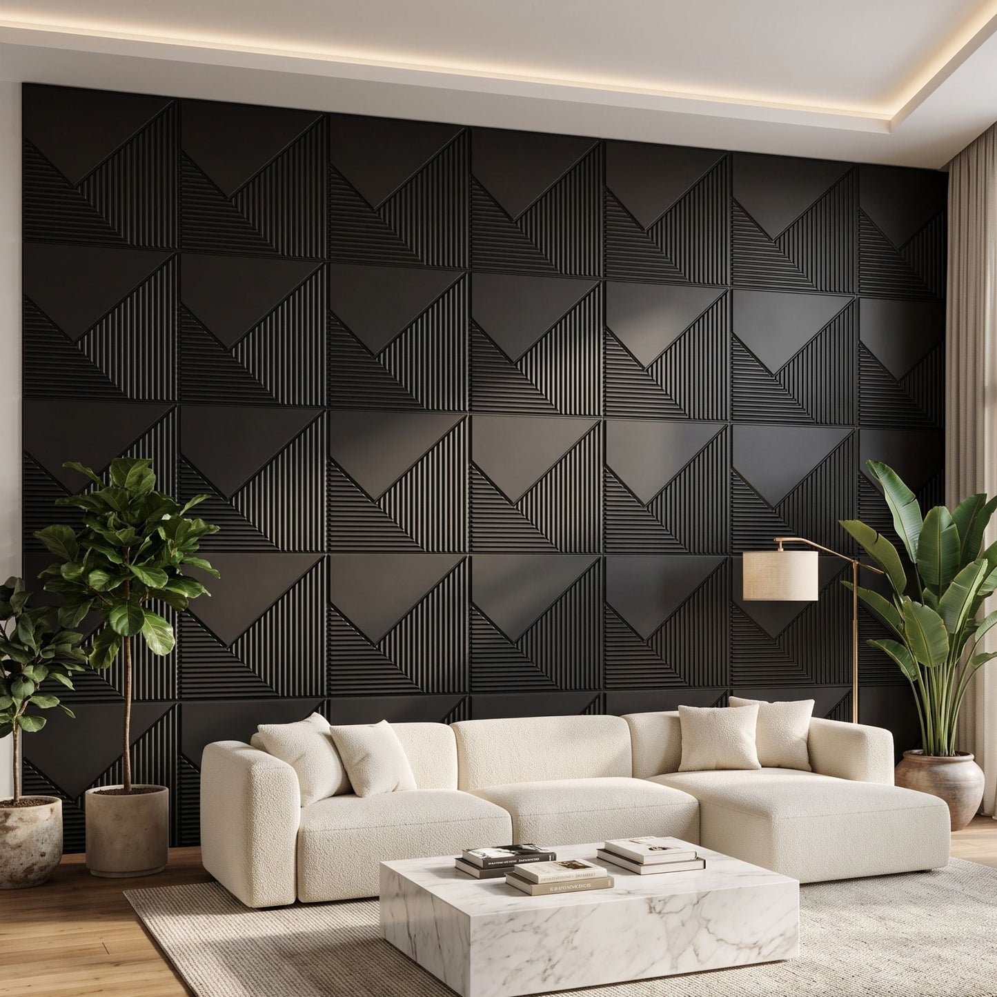 3D Wall Panels for Home Decor PVC Plaina Design 50X50 cm