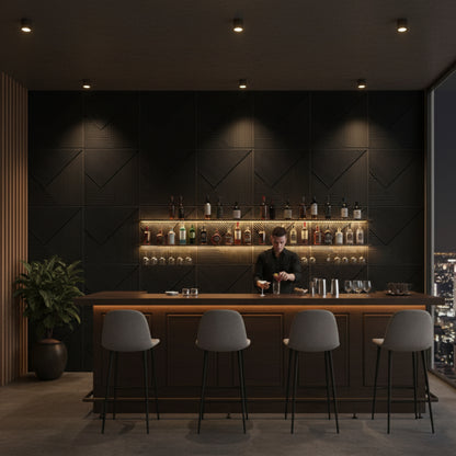 Black 3D Wall Panels Stripe Design