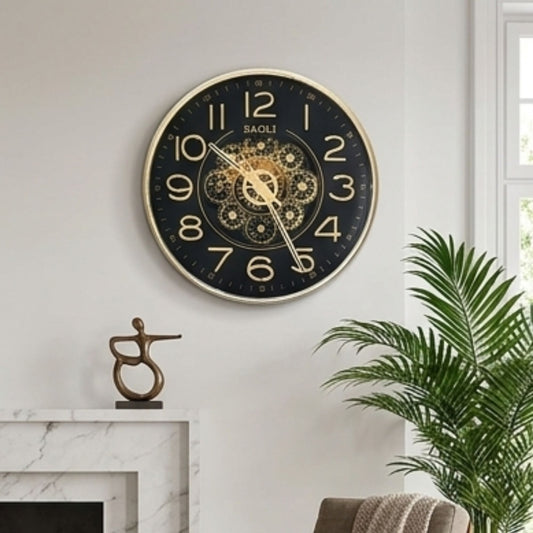 Classic Wall Clock Decorative Size-33 cm | Golden Black