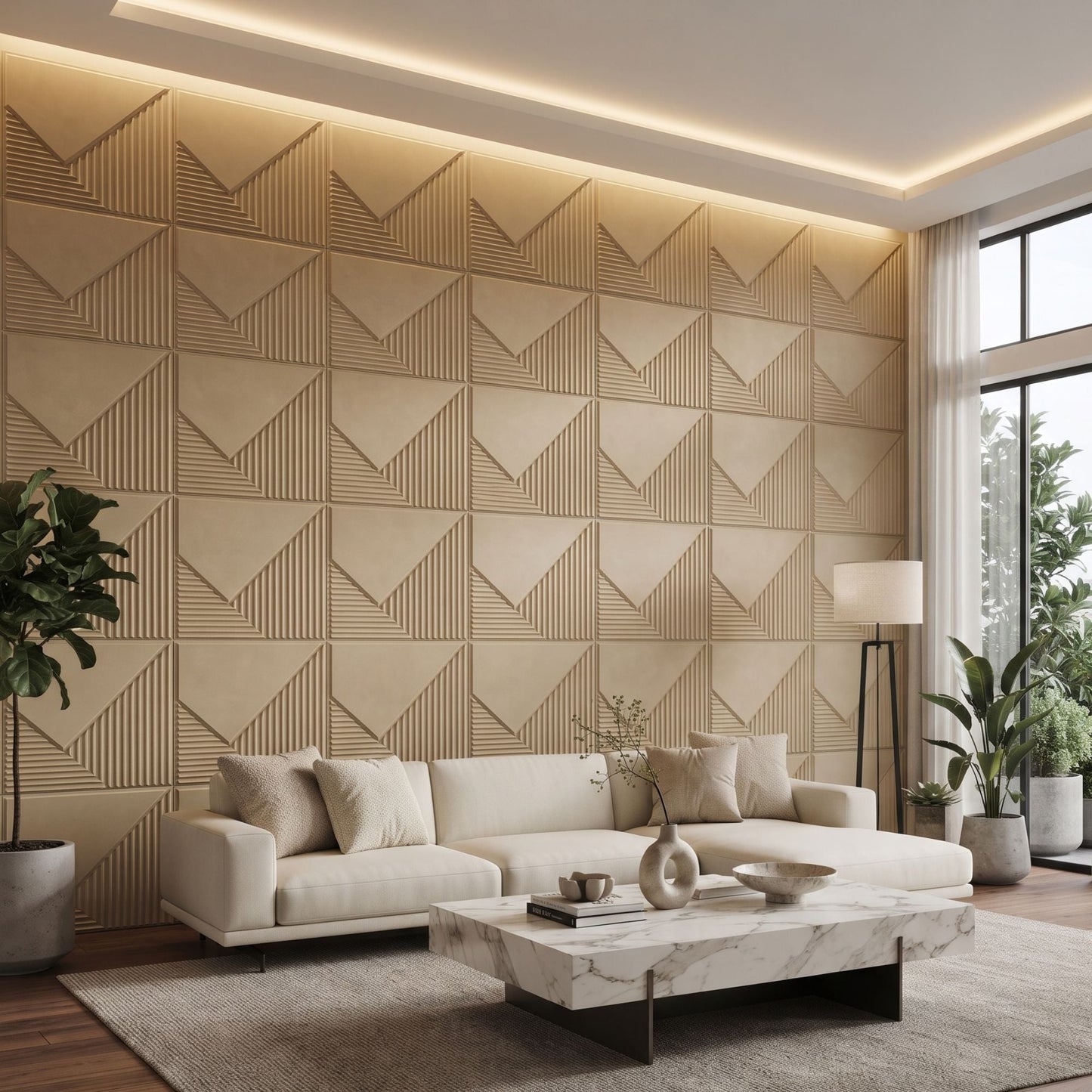 3D Wall Panels for Home Decor PVC Plaina Design 50X50 cm