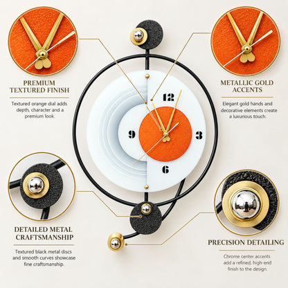 Relife Metal Wall Clock Antique Decorative | Black Ring